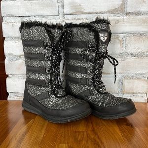 Arctic Storm Black/Silver Snow Boots, Girl Youth Size 5